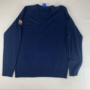 FC Barcelona Mens Jumper Knitted Crest